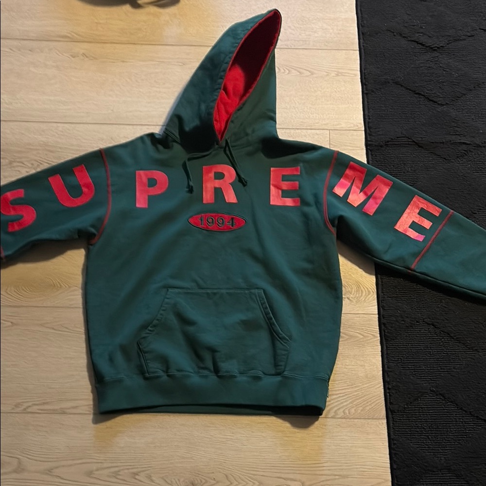 Supreme spread logo Green Hoodie
